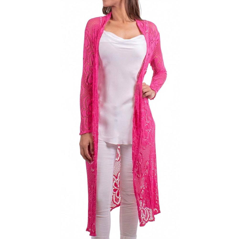 NEW GIGI MODA clara long knit cardigan in hot pink